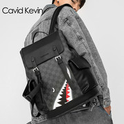 Cavid Kevin欧美双肩包大容量男士背包牛皮涂鸦旅行背包学生书包