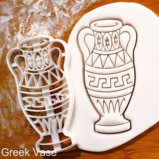 希腊花瓶硬币花样做越蔓莓翻糖工具卡通压模曲奇模型烘焙饼干模具