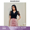 maxrieny精致复古感波点蕾丝雪纺，衫收腰显瘦千金风波点上衣女