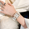 方形女款高级感白色手表女设计感小众2023年韩国tt女士石英表