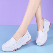 气垫护士鞋女软底坡跟透气不累脚，防滑防臭舒适夏季软底医护鞋白色