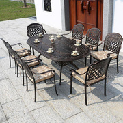 户外桌椅阳台庭院花园家具，外摆休闲桌子铸铝材质，室外餐桌椅家具