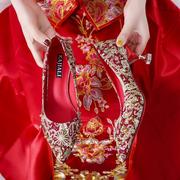 大东菲泺很仙的高跟鞋，女细跟少女洋气，配旗袍结婚新娘秀禾婚鞋红色