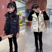 女童韩版羽绒棉马甲免洗外套，冬季中大童，洋气百搭加厚外穿马夹