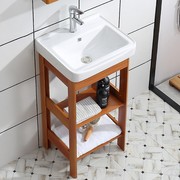 洗手盆陶瓷一体落地式洗脸盆柜组合小户卫生间阳台洗面池立柱盆台