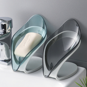 创意树叶肥皂盒浴室，免打孔双层香皂盒架，卫生间沥水洗衣皂盒置物架