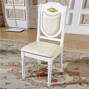 欧式白色黄玉大理石餐桌椅组合 长方形实木餐桌一桌4椅6椅包