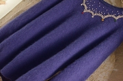 2023蓝紫色珍珠领宽松套头毛衣安哥拉长袖兔毛