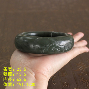 n特厚重62.6脂份特好特细腻花青料子，青玉籽料手镯和田玉朕®