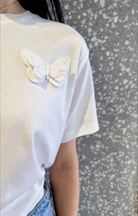24早春人间富贵花飘飘起舞芭蕾舞，手工折纸立体蝴蝶，装饰白t恤