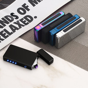 网红高档盒感应USB创意打火机点烟器充电6008雷电式lighter