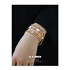 黄铜镀真金锆石欧美时尚镂空设计感轻奢镶钻表带手饰手链女潮饰品