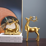 水晶球麋鹿创意电视柜摆件客厅家居玄关装饰品水晶球结婚送礼物
