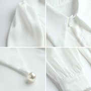 设计感小众白衬衫女春秋洋气时尚雪纺衫内搭上衣气质长袖衬衣