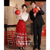 新中式新娘敬酒服2024红色订婚晚礼服结婚马面裙婚服套装夏季