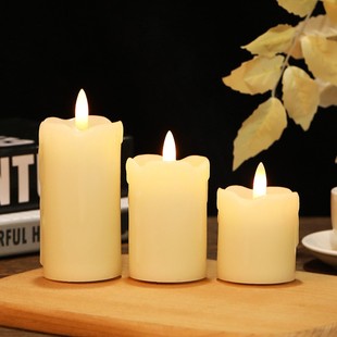 新型电子蜡烛灯电池氛围感浪漫露营假仿真蜡烛灯白色烛光晚餐蜡烛