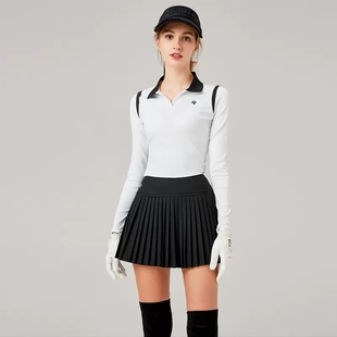 高尔夫服装女长袖T恤秋款修身显瘦女士上衣户外运动球衣搭半身裙