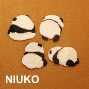 niuko刺绣儿童补丁贴服装，diy卡通布贴，标布标可爱萌熊猫背胶布贴