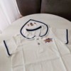 日系潮牌男女儿童上衣 幼儿园海军领小熊白色纯棉T恤衬衣衬衫短袖