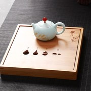 竹制茶盘家用蓄水式，茶海小茶船盛水茶台小型干泡盘储水式托盘简易