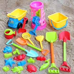 儿童沙滩玩具车套装，挖沙铲子和桶宝宝玩沙工具，大号小孩男女孩套装