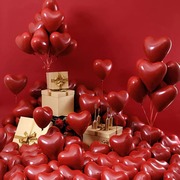 结婚用品大全婚房布置婚庆红色爱心双层汽球婚礼，场景装饰网红气球