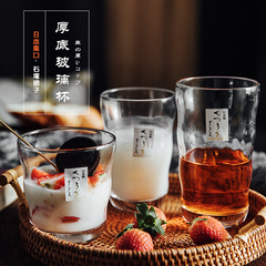 日本进口石冢硝子厚底玻璃梅烧酒杯