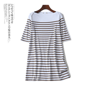 韩版夏季女士小清新减龄条纹a字裙针织，显瘦气质港风连衣裙潮