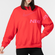 红色卫衣Nike耐克针织棉质女装宽松透气运动上衣休闲套头衫DX0075