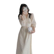 2022年春秋女装法式复古森系雪纺裙，小个子气质显瘦常规连衣裙