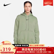 Nike耐克油绿色卫衣2023冬季女加绒保暖连帽套头衫DQ5861-386