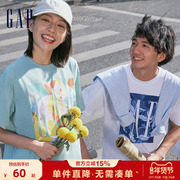 Gap男女装夏季LOGO亲肤短袖T恤字母运动情侣装美式上衣670429