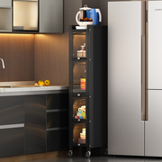 太空铝厨房置物架落地多层夹缝收纳架冰箱边侧面的超极窄缝隙柜子