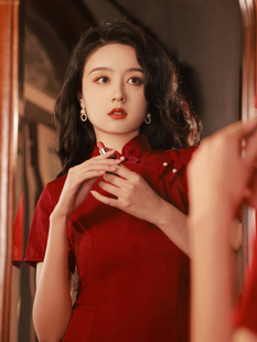 新中式红色改良旗袍敬酒服新娘2023年轻款，少女气质出阁宴订婚