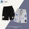 NASA联名潮牌裤子男夏季纯棉运动五分裤白色短裤男款