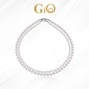 gio珠宝天然淡水珍珠项链女双层小米珠珠串，颈链锁骨链赵丽颖同款