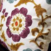 美式田园沙发刺绣花抱枕床头，靠垫套客厅家用小清u新加厚(新加厚)棉布靠枕