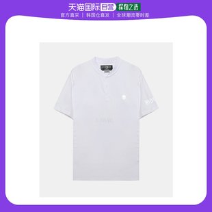 韩国直邮hydrogen上装t恤男女，款白色骷髅头圆领，宽松短袖印花休闲