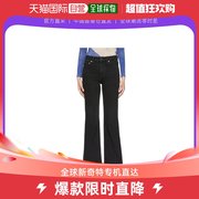 香港直邮潮奢ganni女士，牛仔裤黑色微喇长裤，简约百搭舒适高腰设计