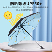 天堂雨伞太阳伞防晒防紫外线这样折叠便携小清新手绘黑胶晴雨两用
