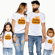 Pumpkin Happy Halloween Family T-shirt 万圣节南瓜亲子短袖T恤