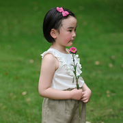 女童t恤儿童装小童洋气女宝宝夏季时尚公主可爱真丝丝绵小衫法式