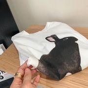 百搭小兔短袖棉质小宽松动物卡通减龄圆领套头t恤单穿内搭夏款新