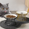 宠物陶瓷碗北欧猫碗高脚陶瓷，猫粮碗零食罐头盘防颈椎病防翻猫食盆