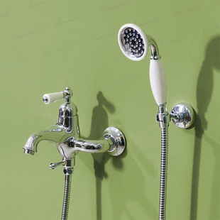 banmell简约简易款复古浴缸，水龙头单花洒(单花洒)套装法式淋浴器洗澡喷头