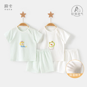 儿童短袖套装夏季婴儿纯棉薄款夏装男童女幼儿分体两件套宝宝衣服