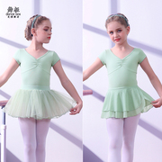 夏季儿童芭蕾舞练功服幼儿舞蹈服短袖女童跳舞服中国舞考级服纯棉