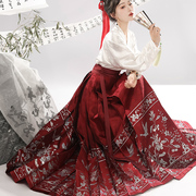 新中式汉服国风马面裙套装幻彩螺钿女原创明制改良修身两件套
