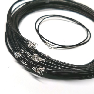 雅庄S925纯银项链绳挂绳弹簧扣真皮绳管手工制作毛衣链搭配吊坠