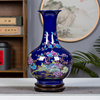 景德镇陶瓷器蓝色花瓶子，瓷瓶中式家居，饰品客厅插花电视柜装饰摆件